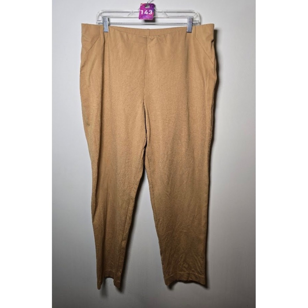 J.Jill Womens Pants Tan Ponte Slim Leg Stretch Pull On Casual Size XL Petite